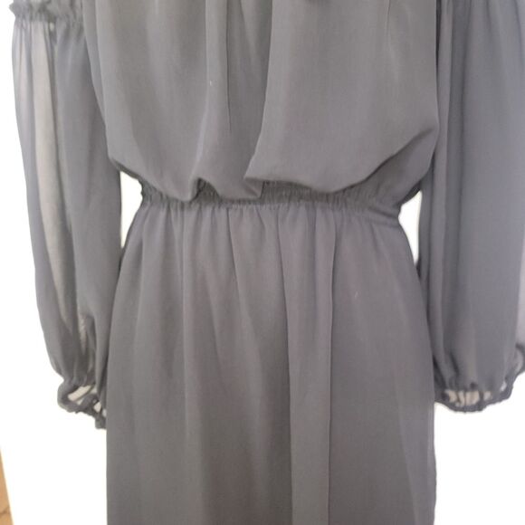 Max Studio Black Sheer Chiffon black dress size Small - Picture 5 of 7